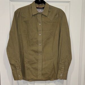 Vintage Men's Panhandle Slim Olive check Button Down Shirt Size (18) S-M?